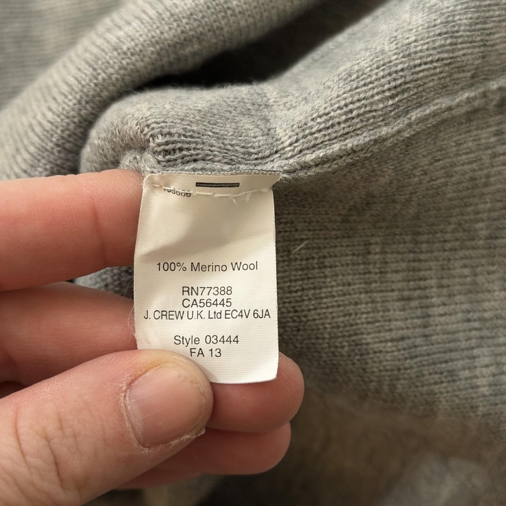 J.Crew Sweater Tunic Womens XS Gray 100% Merino Wool Crewneck Pockets Long - Picture 10 of 14